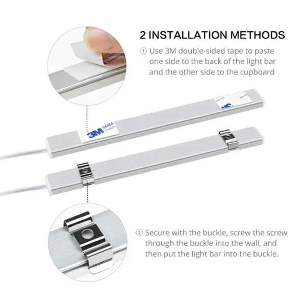 Barre lumineuse LED USB avec capteur de mouvement, bande lumineuse, balayage manuel, éclairage d'armoire, lampe de cuisine, chambre à coucher, profil d'infraction, 5V, 30 cm, 40 cm, 50cm - Image 4