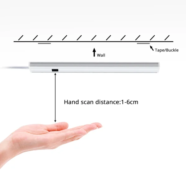 Barre lumineuse LED USB avec capteur de mouvement, bande lumineuse, balayage manuel, éclairage d'armoire, lampe de cuisine, chambre à coucher, profil d'infraction, 5V, 30 cm, 40 cm, 50cm - Image 3
