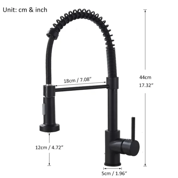 Robinet de cuisine en laiton à côtes noires, chrome, modes touristes, buse, eau chaude et froide, centre commercial, grue, ressort, évier, 256 - Image 4